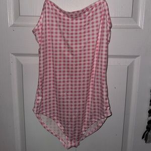 Size Medium pink and white bodysuit